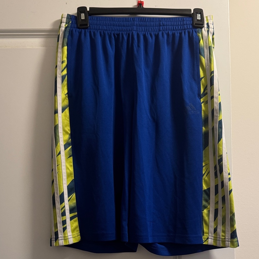 adidas Blue and Yellow Athletic Shorts